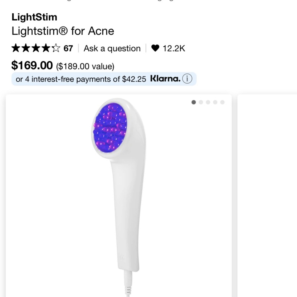 Light stim for acne